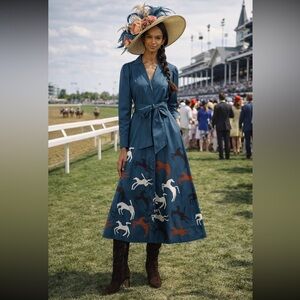 Anthropologie NWT Caroline K Anais Long Sleeve V-Neck Dress size S.